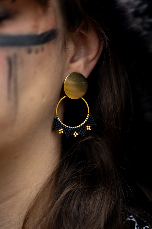 Boucles d'oreilles sorcières modernes géométriques tissées en perles miyuki