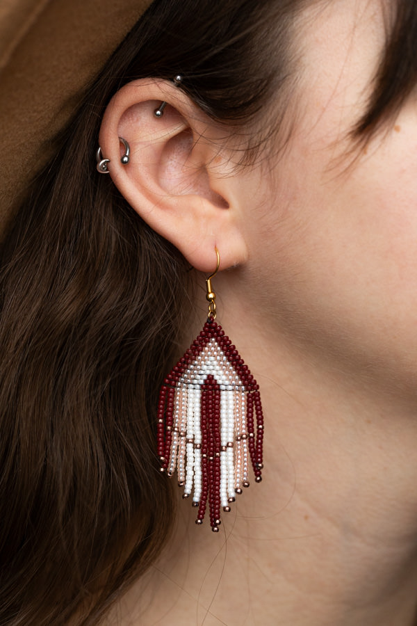 Boucles d'oreilles amérindienne pendantes en perles miyuki Hakan