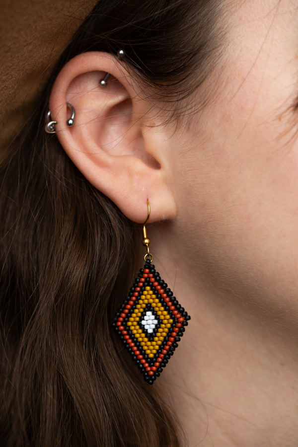 Boucles d'oreilles amérindiennes en perles miyuki Mahkah