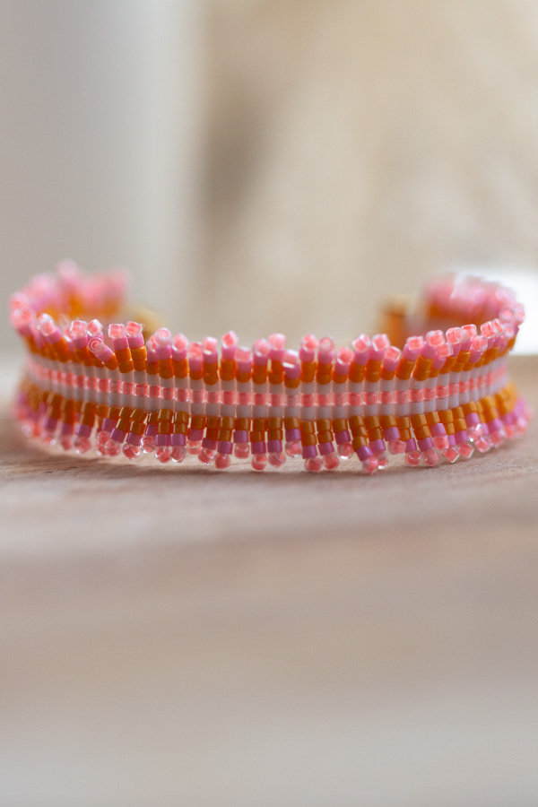 Bracelet en perles miyuki aux couleurs estivales