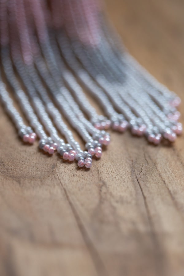 Magnifiques boucles d'oreilles à franges longues avec un dégradé de trois couleurs