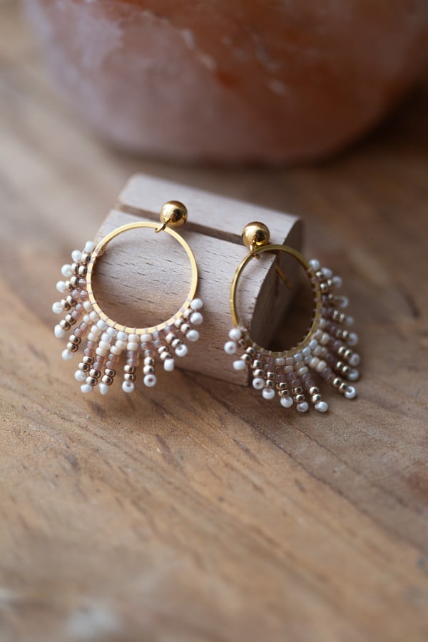 Jolies boucles d'oreilles solaires en perles miyuki dérivées en 8 coloris