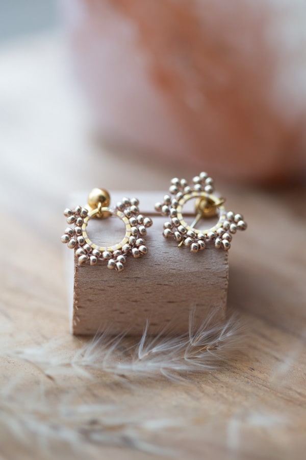 Petites boucles d'oreilles adorables en forme de soleil