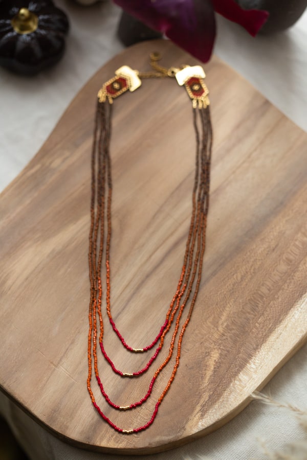 Collier automne, multi-rangs